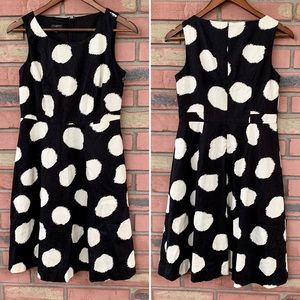 Talbots Polka Dot Dress Black & White Size 2P